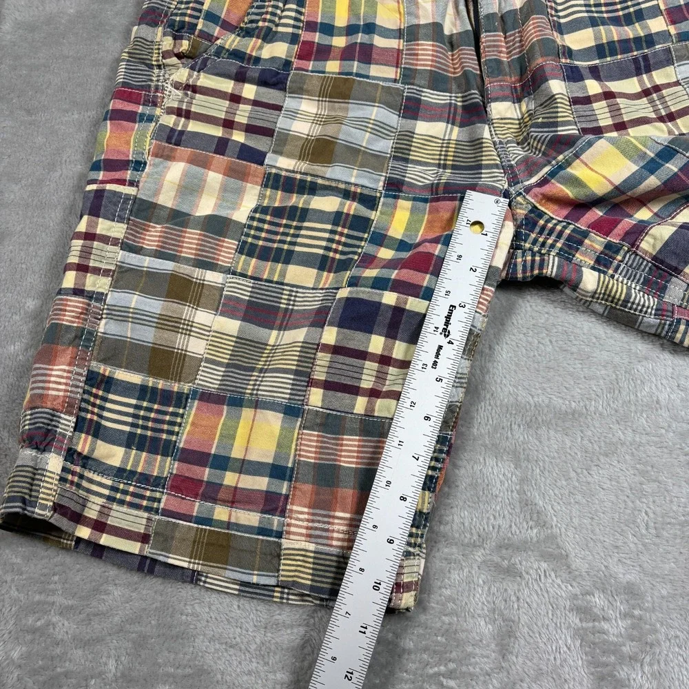 American‎ Eagle Shorts Mens 30 India Madras Patched Plaid Chino Classic Length - Picture 7 of 13